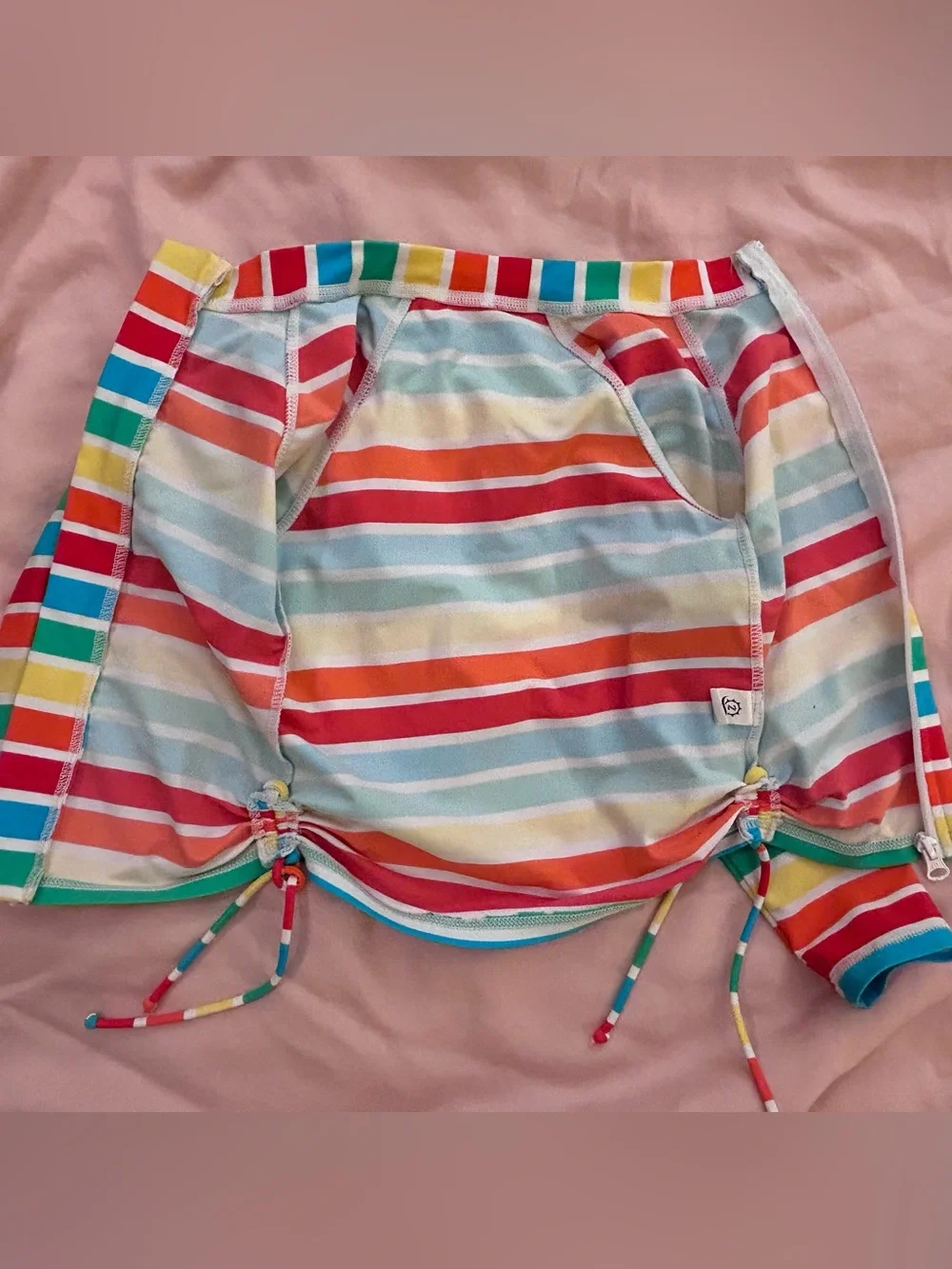 Swim Zip Rainbow rashguard, tankini, and shorts swim set Sz 4